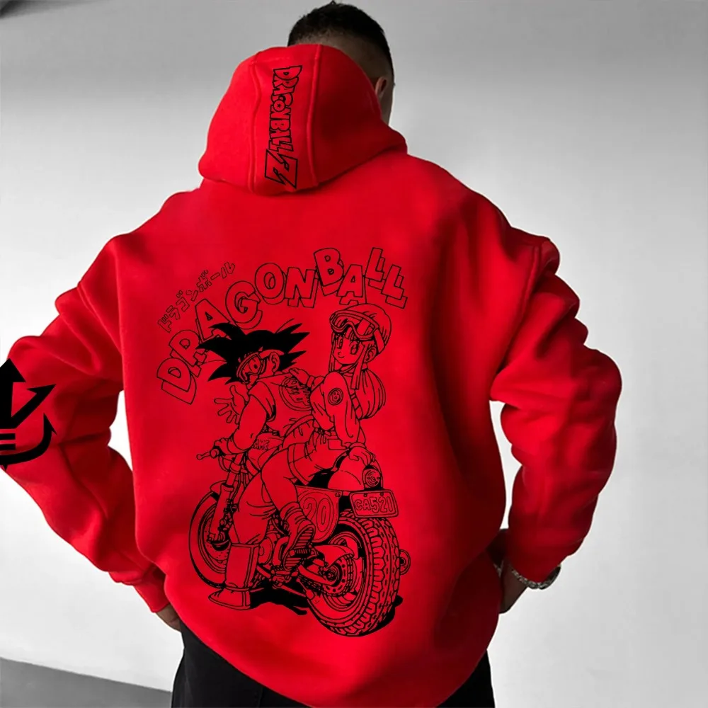 Hoodie anime harajuku dragon ball masculino streetwear 2025 outono inverno vintage camisola com capuz oversized feminino manga longa unisex