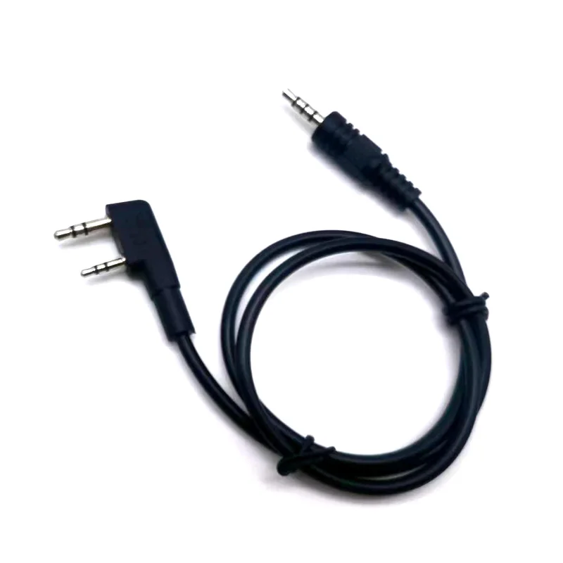 2Pin K-Type Headset Connector Plug to 3.5mm Speaker Interface Audio Conversion Cable for Baofeng UV-5R TYT Wouxun Kenwood Radio