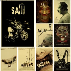 Horror Movie Saw Poster Film Retro Kraft Paper Posters DIY Vintage Home Room Bar Cafe Cinema Decor Aesthetic Art Wall Painting