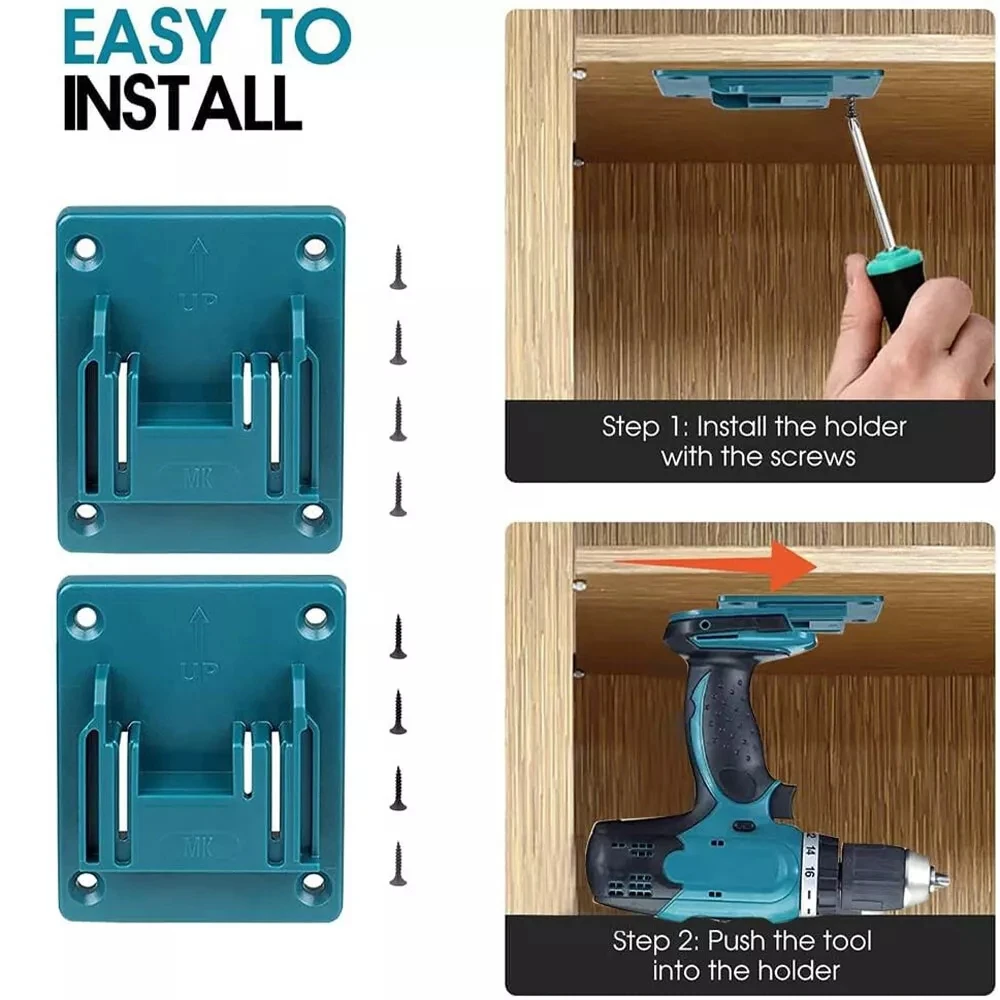 Soporte de herramientas eléctricas de montaje en pared para Bosch & Makita, soporte de batería de almacenamiento de montaje en pared de 18V, fijación más nueva, 1-5 uds.