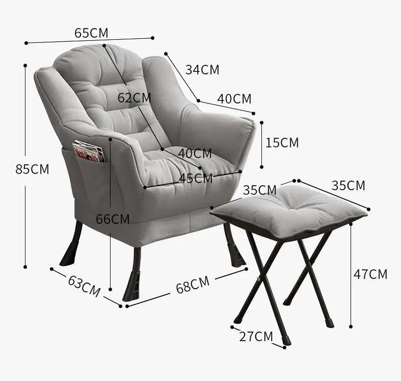 Modern Armchairs Chair Recliners Living Room Office Armchair Salon Home Furniture Lazy Leisure Sofa Chair with Footrest