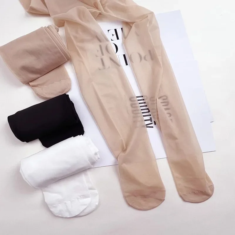 Meia-calça branca para meninas, série cor sólida, calças justas de balé, leggings finas e respiráveis, meia infantil, moda, verão