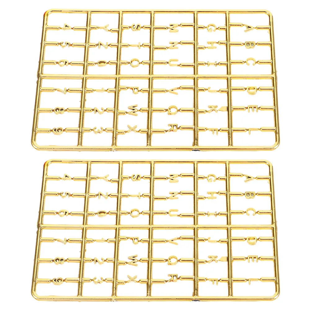 

2 Pcs House Numbers Mini Door Letters Decor Front Accessories Dollhouse Accessory