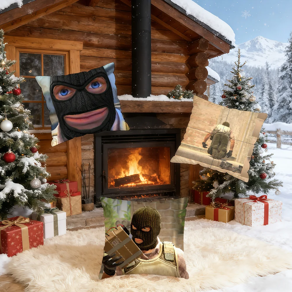 Game Logo Cs2 C-Counters S-Strikes cushion cover Home Bedding Sofa living Room pillowcase Simple Soft Skin Cushion Cover