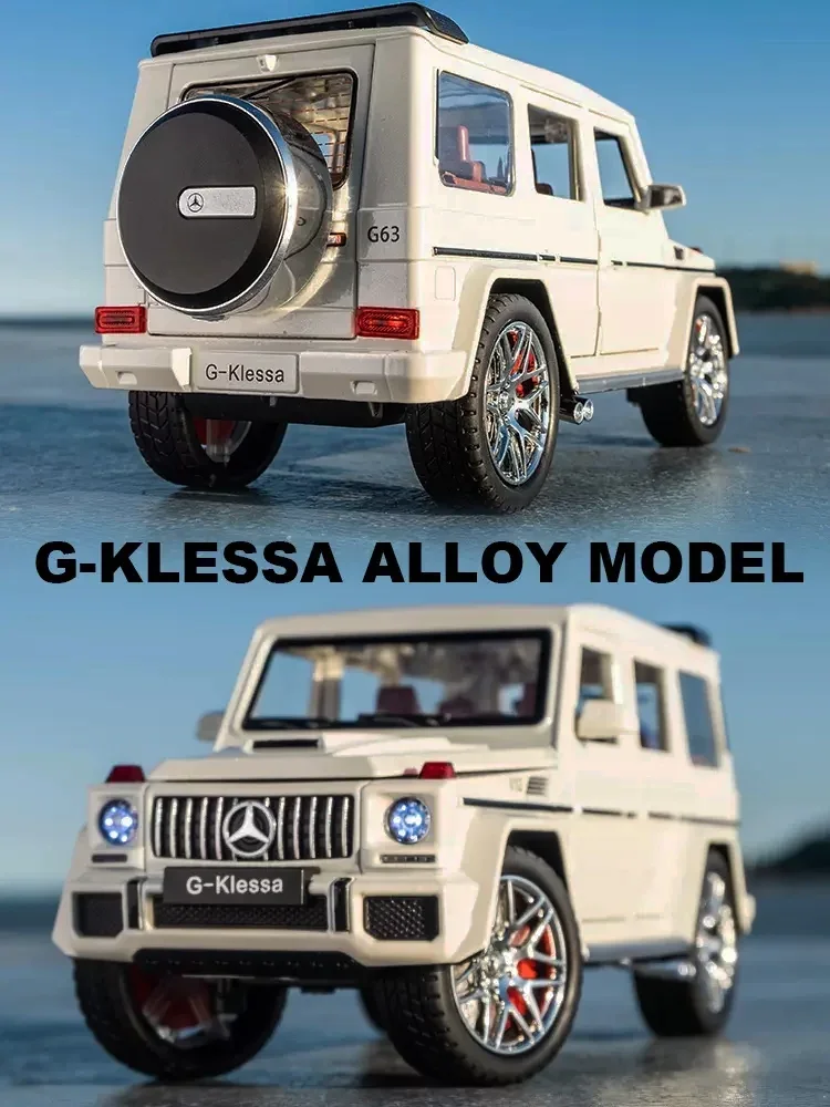 Modelo de coche de aleación G63 de simulación 1:24, sonido y luz, coche de juguete extraíble, vehículo todoterreno, colección de decoración para niños, coche de aleación de regalo