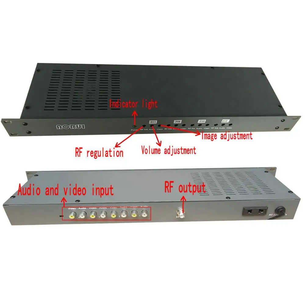 โรงแรมสาย Front End Audio Video to RF Neighborhood ความถี่ PAL-DK PAL-BG NTSC Analogue Modulator 4 ช่อง AV to RF