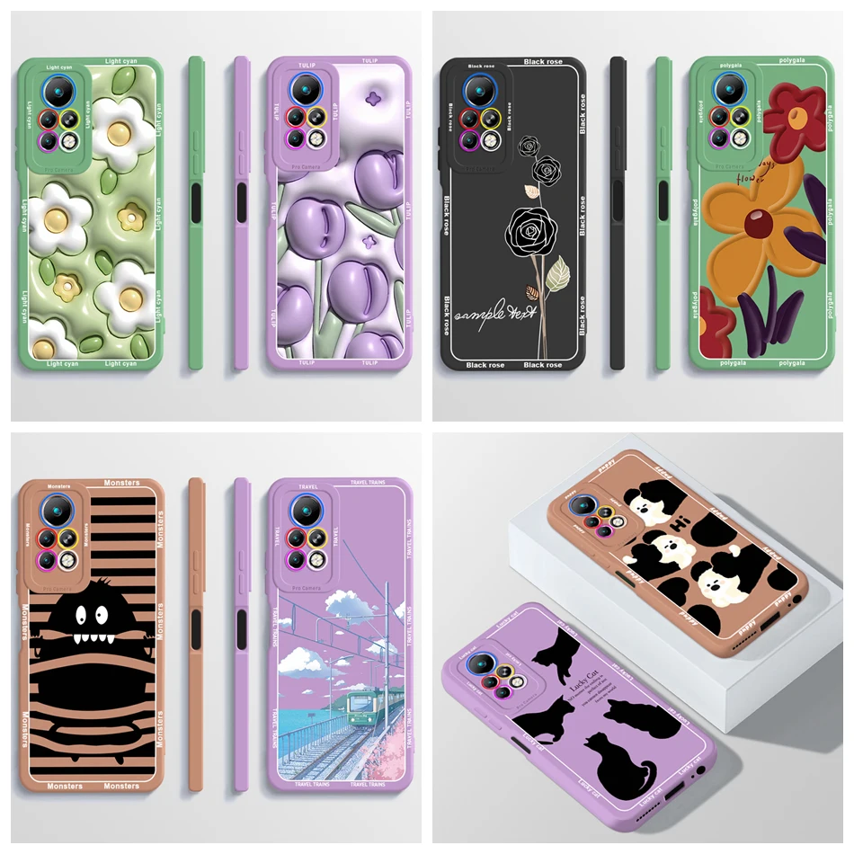 For Infinix Note 11 Pro Case Note 11s Fashion Flower Soft Silicone Back Cover Phone Case for Infinix Note11 Pro X697 X698 Fundas