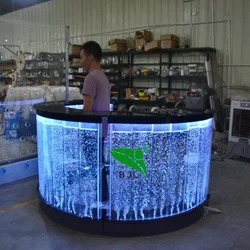 custom，modern LED light illuminated mobile bar reception counter design