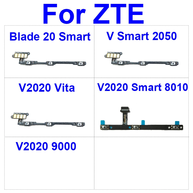 Power Volume Flex Cable For ZTE Blade 20 Smart V Smart 2050 V 2020 Smart 8010 9000 Volume Power Side Buttons Switch Parts