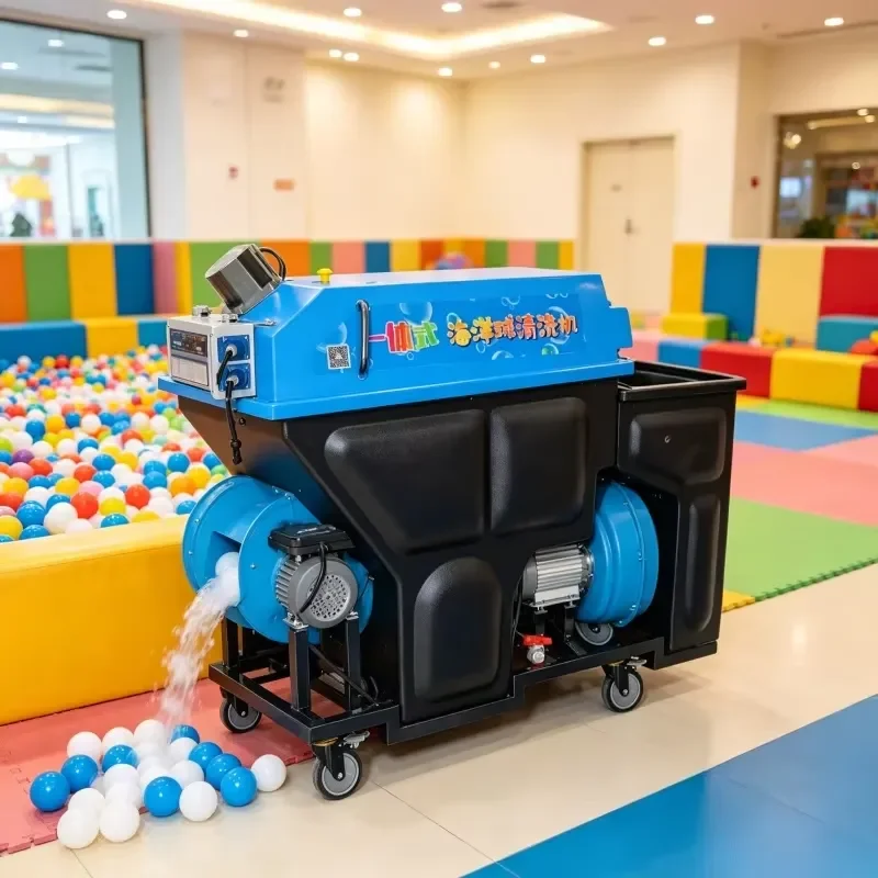 Automatic Brush Type Ocean Ball Cleaning Machine High Efficiency Playground Plastic Ball Washing Disinfection for Ball Pit