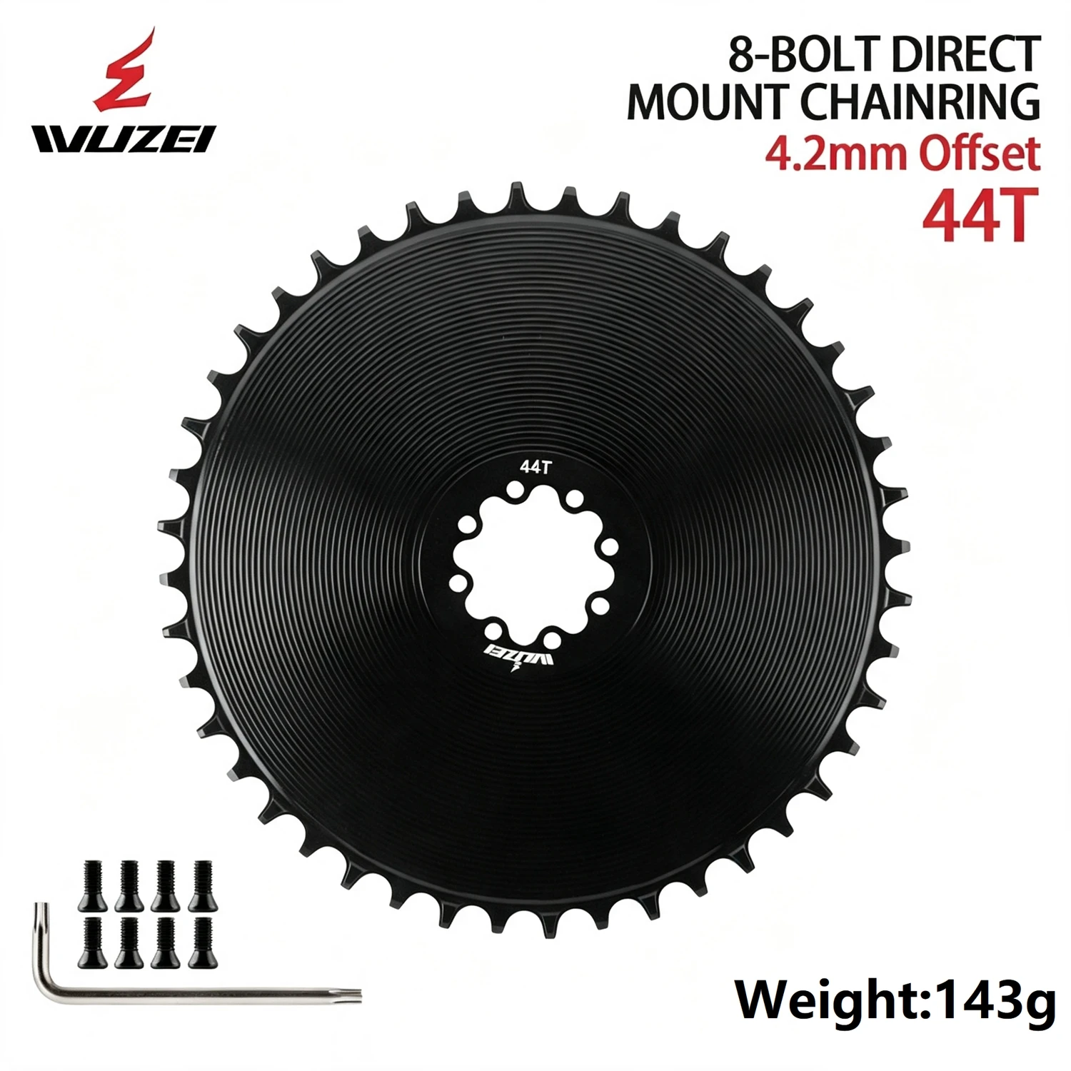 WUZEI Rennrad 8-Loch-Kettenblatt für SRAM AXS Force Red Flattop Kette 40T-58T 4,2mm Offset Fahrrad-Kettenblatt mit schmaler-breiter Krone – Detail 17