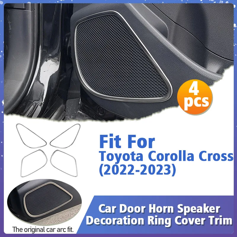 

For Toyota Corolla Cross 2022 2023 Car Door Horn Speaker Decoration Ring Cover Trim Horn Trim Stickers Interior Accessories