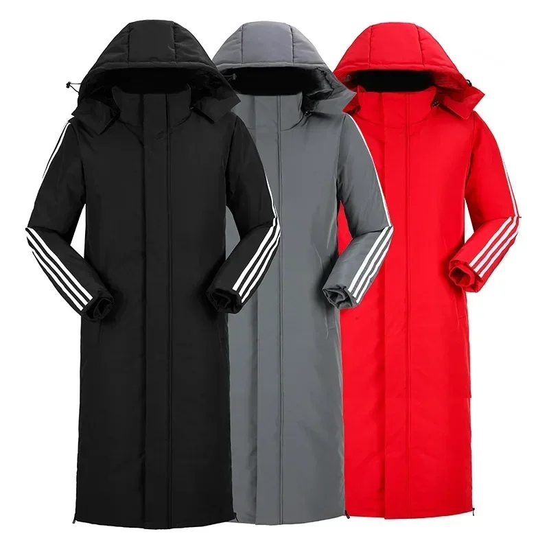 Waterproof Winter Coat Thick Cotton Jacket with Long Length Elegant Overcoat Style Extended Warm down Outerwear