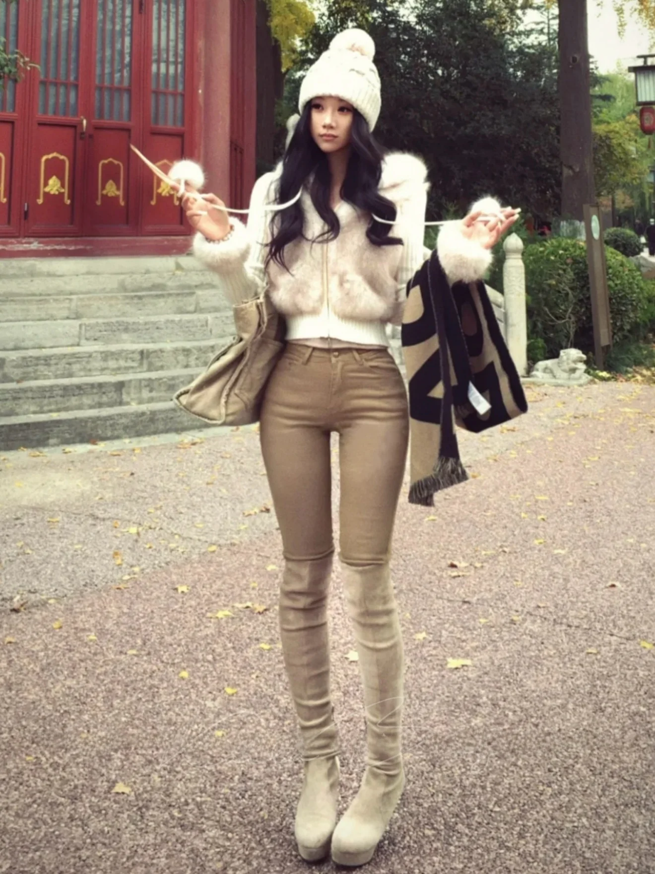 

High Waist Slim Fit Pencil Jeans Women's Autumn Winter Pure Color Butt Lifting Elastic Cotton Denim High Elasticity Fashionable