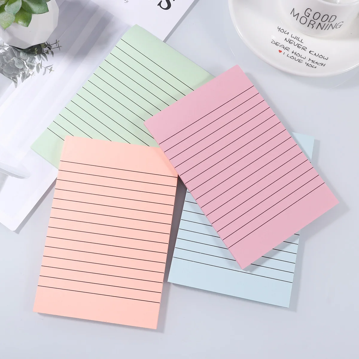 

5 Pcs Colorful Pads Daily Supplies Stripe Tabs Office Desk Accessories Cute Notepads Paper