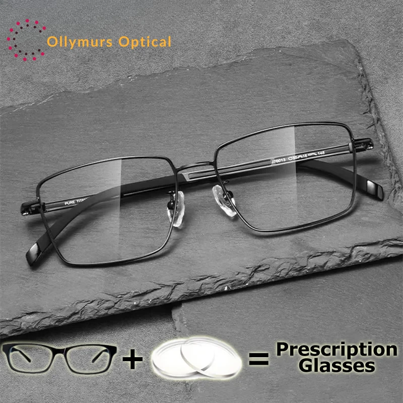 

OLLYMURS очки по рецепту из чистого титана мужские очки близорукость пресбиопия оптические очки оправа с градуированными линзами переход