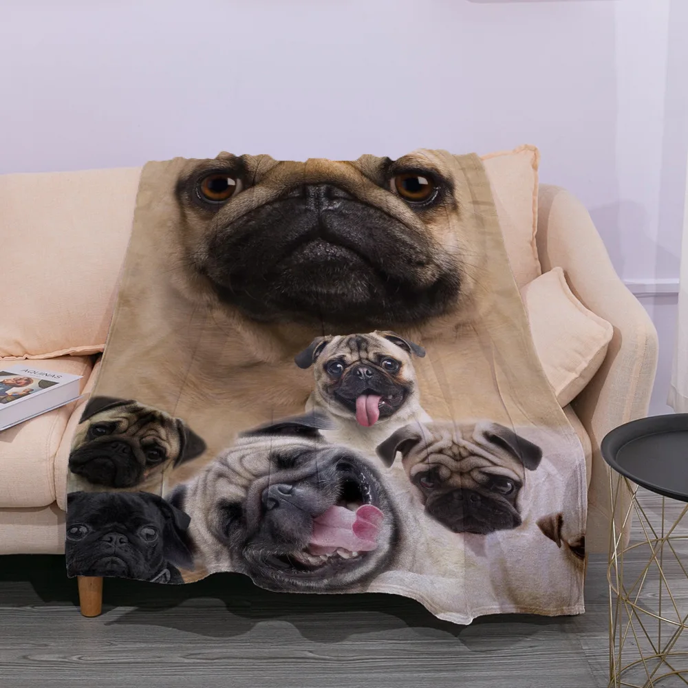 Bulldog francese cane carino flanella Ultra-morbida coperta stampata velluto peluche coperta pisolino copertura di alta qualità uso domestico divano