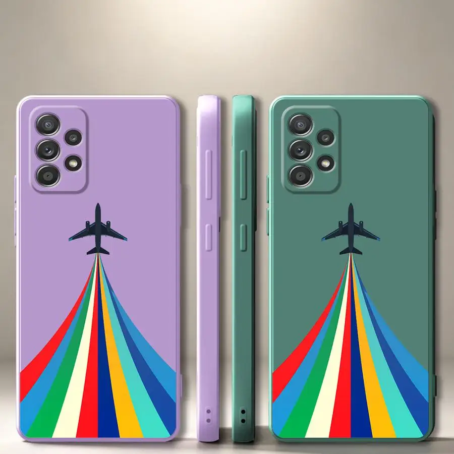 Fashionable Airplane Phone Cover Case for Samsung Galaxy A15 A34 A73 A13 A14 A51 A71 A24 A20s A36 A26 A16 A05 A17 A12 A27 A52