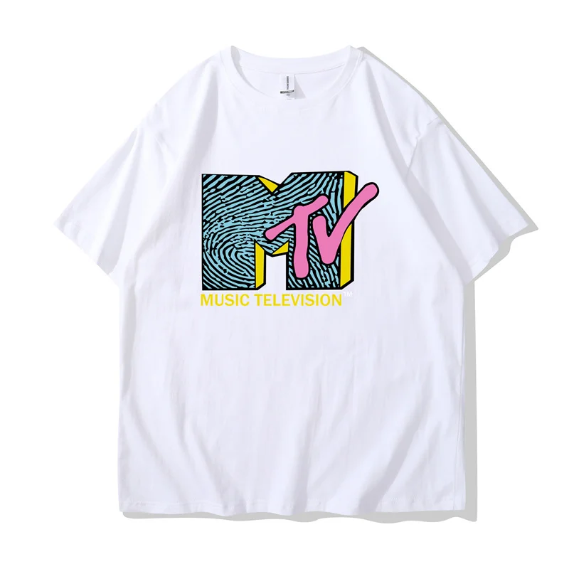 Men Clothing Retro T Shirt Vintage Rock Hip Hop Tv T Shirt Summer Unisex Casual Tshirt Mtv Music Television Graphic Tshirts Tees