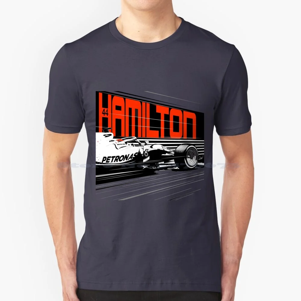 Lewis 44 T Shirt 100% Cotton Tee Lewis Hamilton Petronas