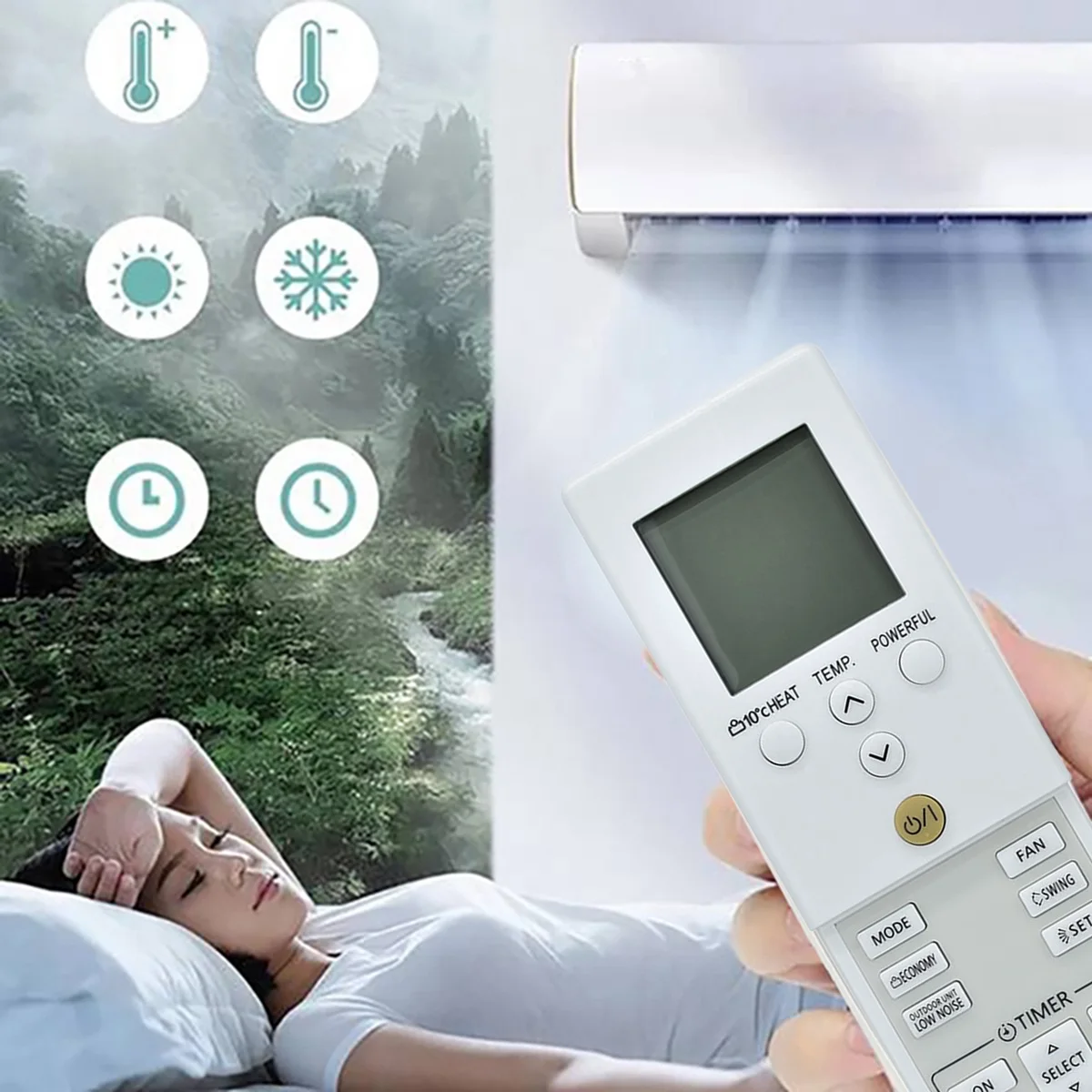 -ABGQ AR-REB1E جهاز التحكم عن بعد لمكيف الهواء AR-REY1U AR-REB2E AOYG 09-12LD جهاز التحكم عن بعد لمكيف الهواء