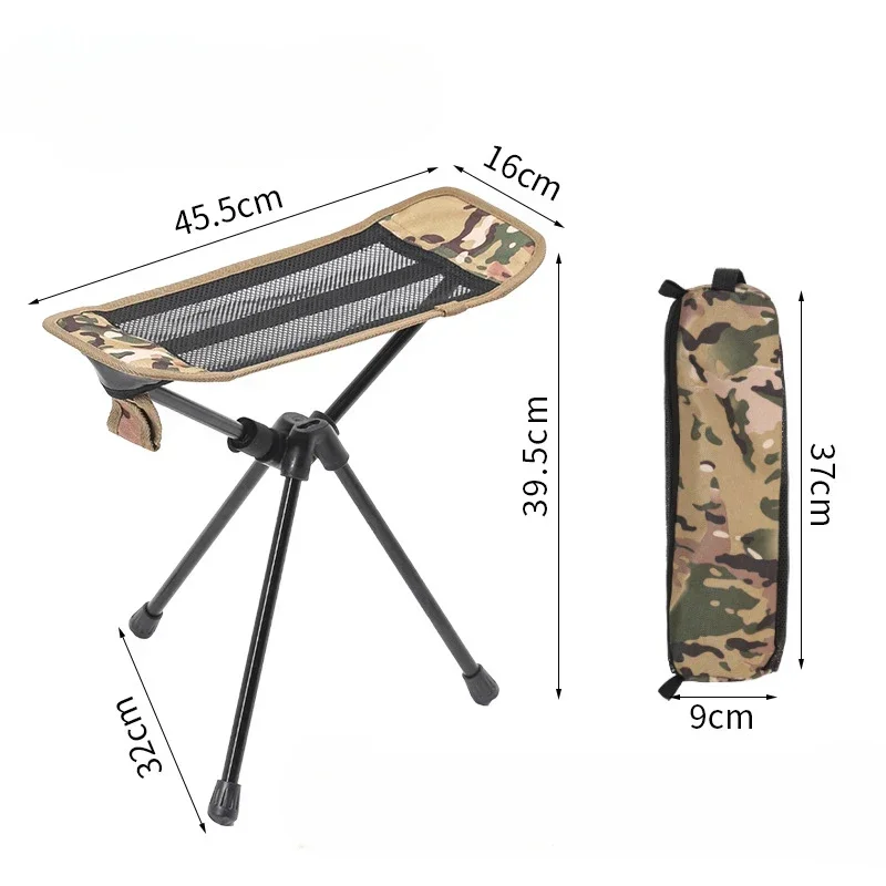 Folding Moon Chair  Convenient Universal Camouflage Foot Rest Taburete Plegable Dual-purpose Tripod Foot Drag Foot Rest Mazar