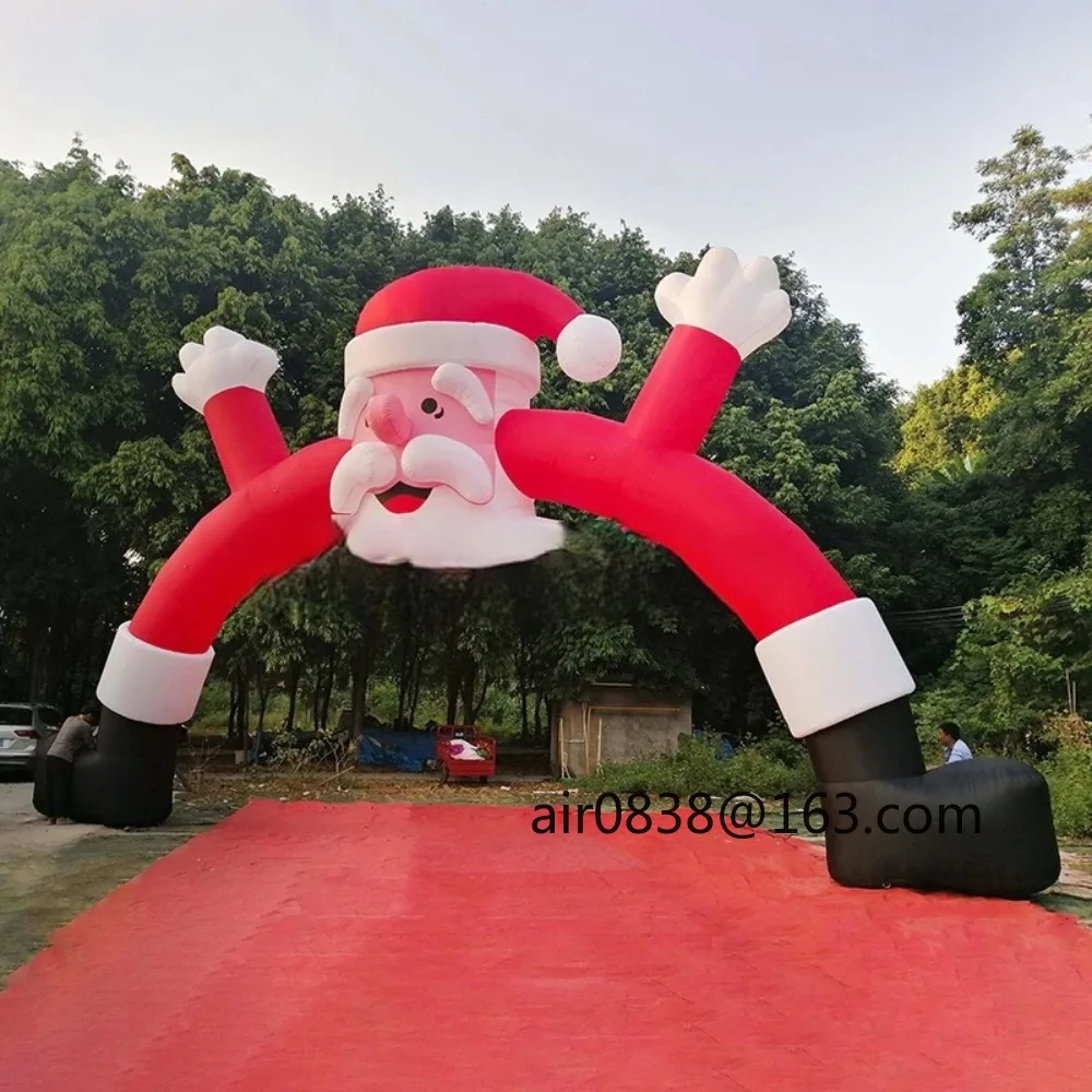 Arco gonfiabile di Babbo Natale gonfiabile di Natale gigante all'aperto gonfiabile arco di cartone animato di Natale per la decorazione del giardino del cortile