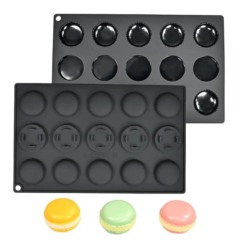 15 Cavity Macaron Silicone Mold Chocolate Biscuit French Pastry Baking Mold Aromatherapy Candle Squishy Making Mold