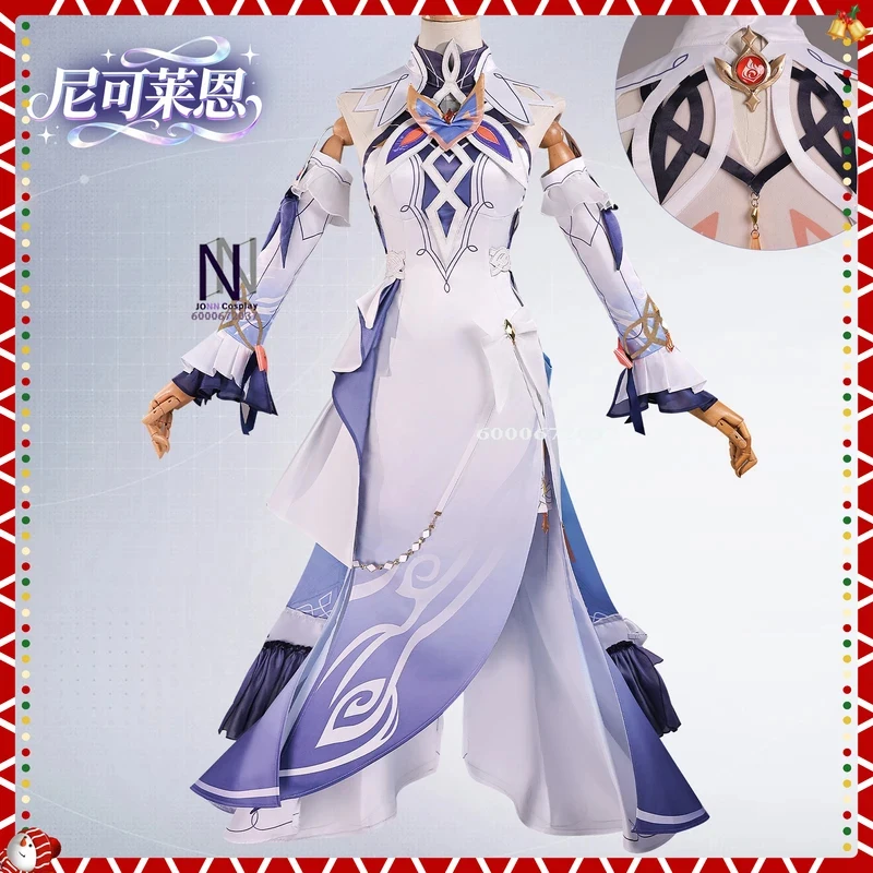 

ABC123Hot Game Genshin Impact Cosplay Costume Anime Nicolai Role Playing Clothes Uniform Dress Shoes for Women Adult Comx,3;b'2.