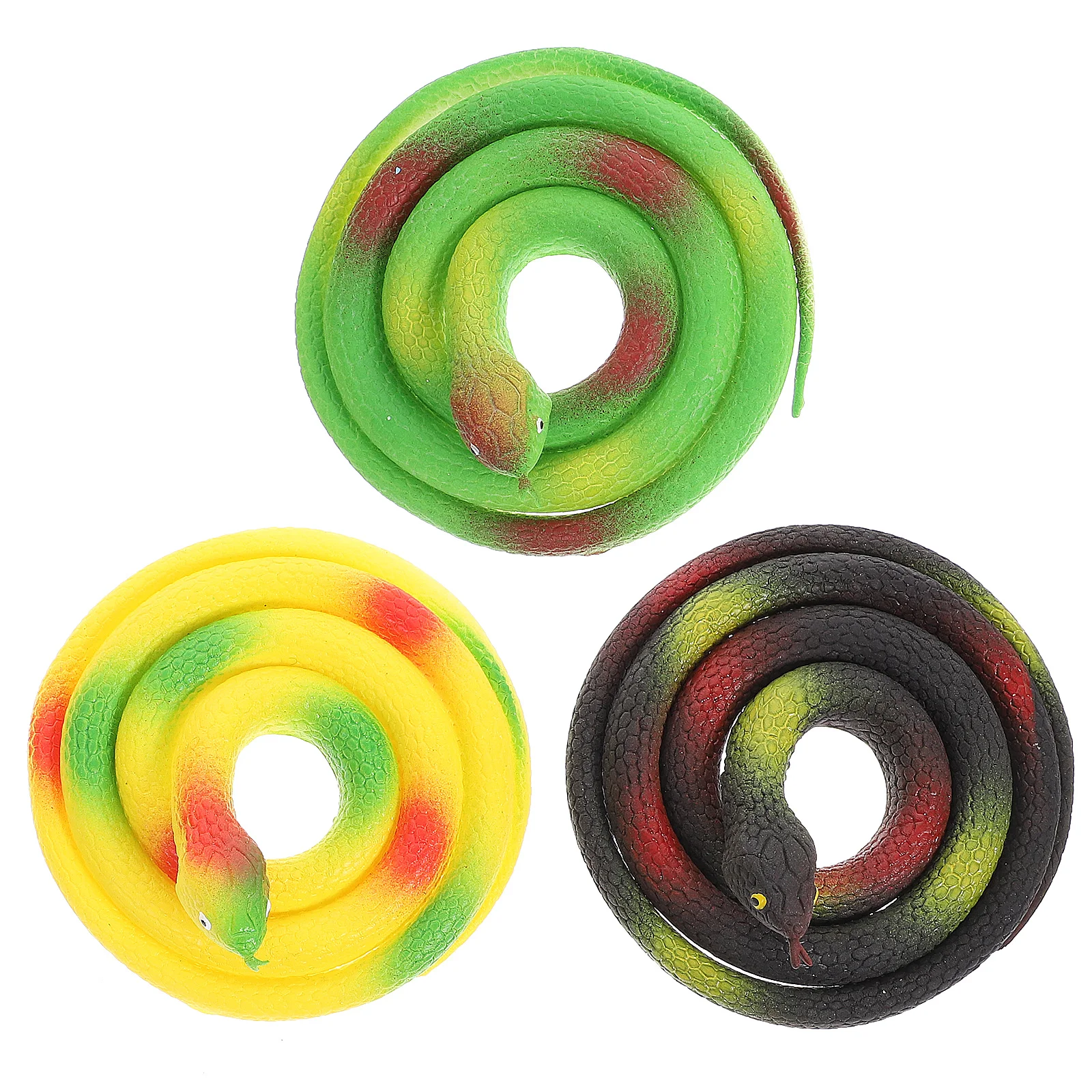 3 pcs Realistic Soft Rubber Snakes Lifelike Spooky Snake For Halloween Party Favors Trick Or Treat Decor Garden Pest Deterrent