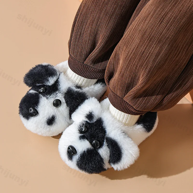 Children Cotton Shoes Winter 2025 Plush Cotton Slippers Boys Girls Cute Cartoon Comfort Anti Slip Indoor Warm Cold-proof Shoes