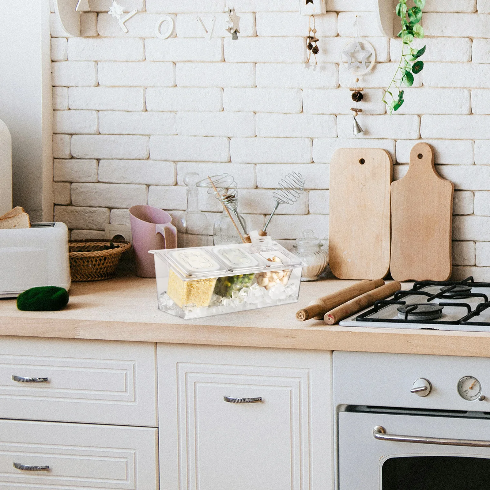 

4Pcs Clear Universal Food Pan Lid Handled Flip-Up Cover Jam Condiment Container Replacement Kitchen Restaurant Storage