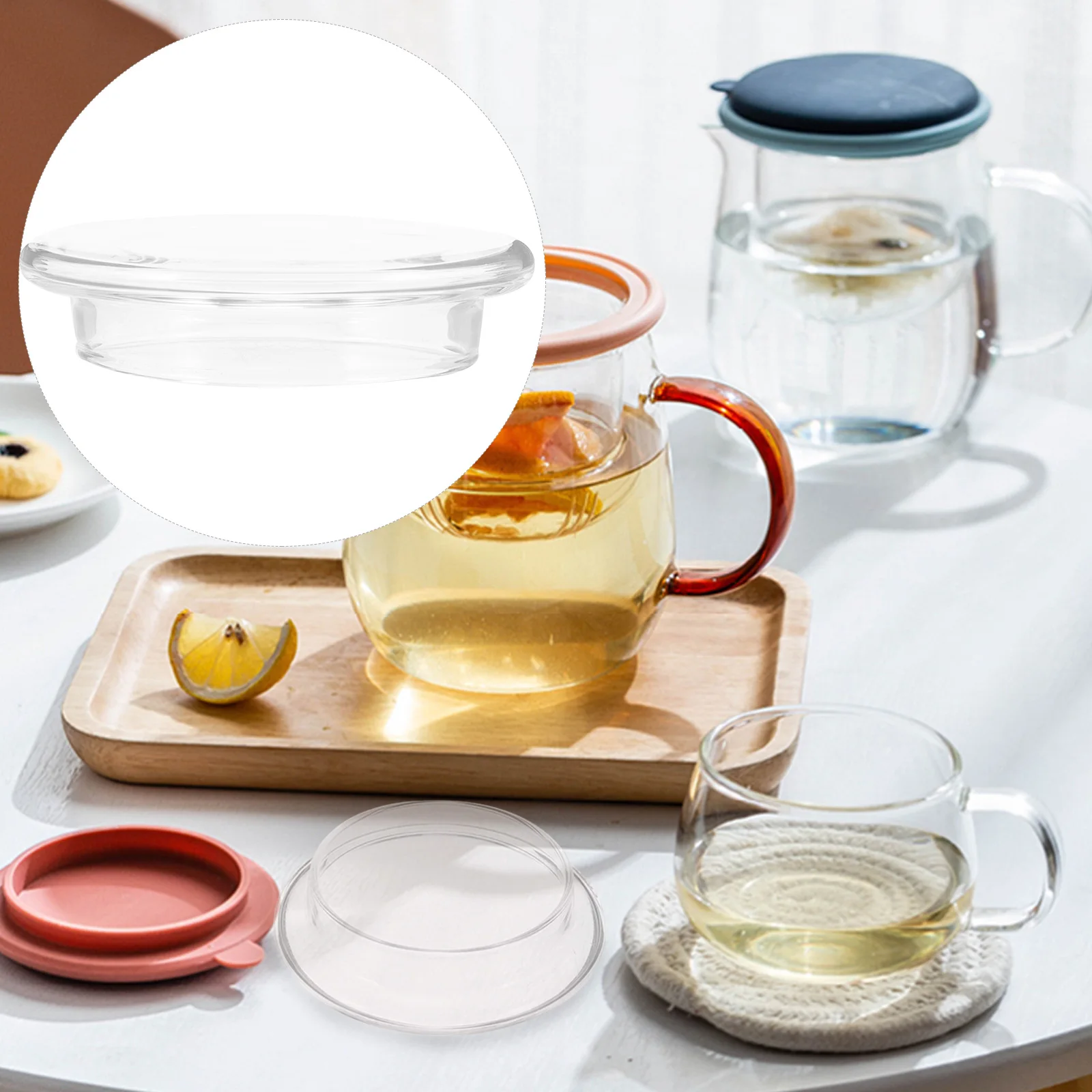 

Glass Lid for Tea Kettle Replacement High Quality Borosilicate Material Heat Resistant Easy Install Remove Suitable for Daily