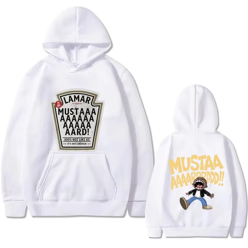 Hot Rapper Kendrick Lamar Not Like Us Mustard Double Sided Print Hoodie Men Women Popular Music Oversized Streetwear Hoodies