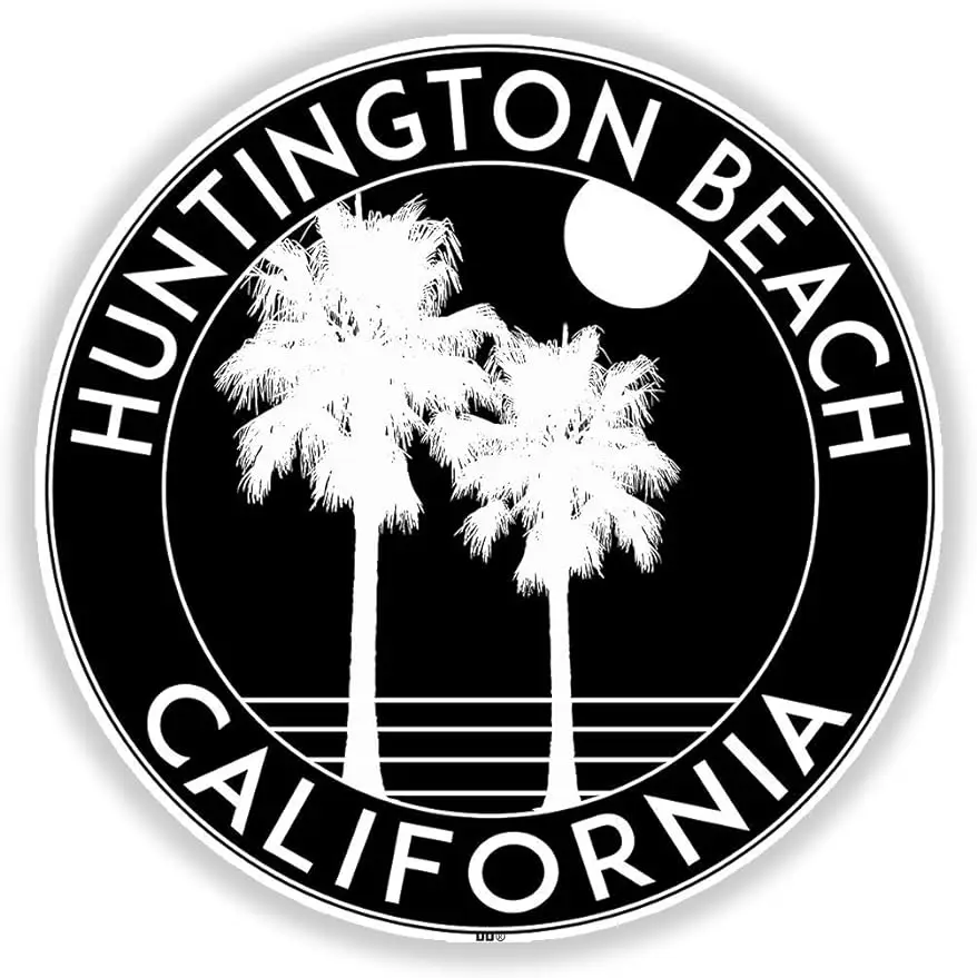Huntington Beach California Vinyl Sticker Waterproof Cars Coolers Boards Bumper Sticker Laptop Window Decal Surfing Surf Surfer
