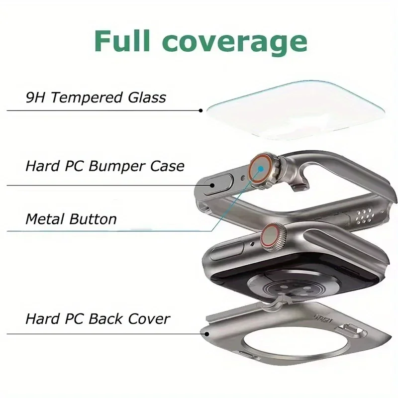 Correa de silicona con funda protectora de pantalla para iWatch Series 4/5/6/SE/7/8/9 45mm/44mm/41mm/40mm correa de reloj deportivo con cierre de mariposa