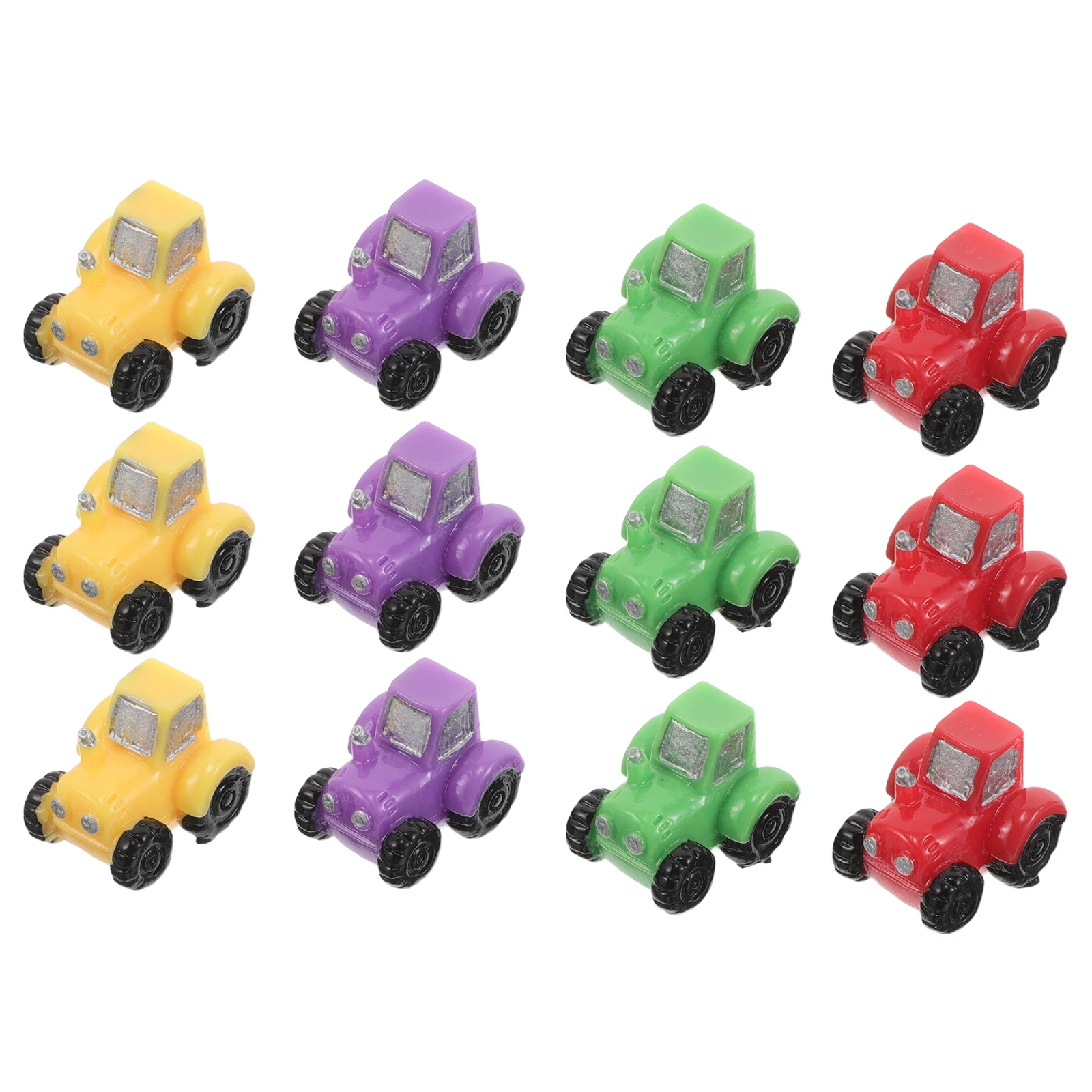 

12pcs Mini Resin Tractor Realistic Farm Scene Dollhouse Accessories Vehicle Micro Landscape Fairy Garden