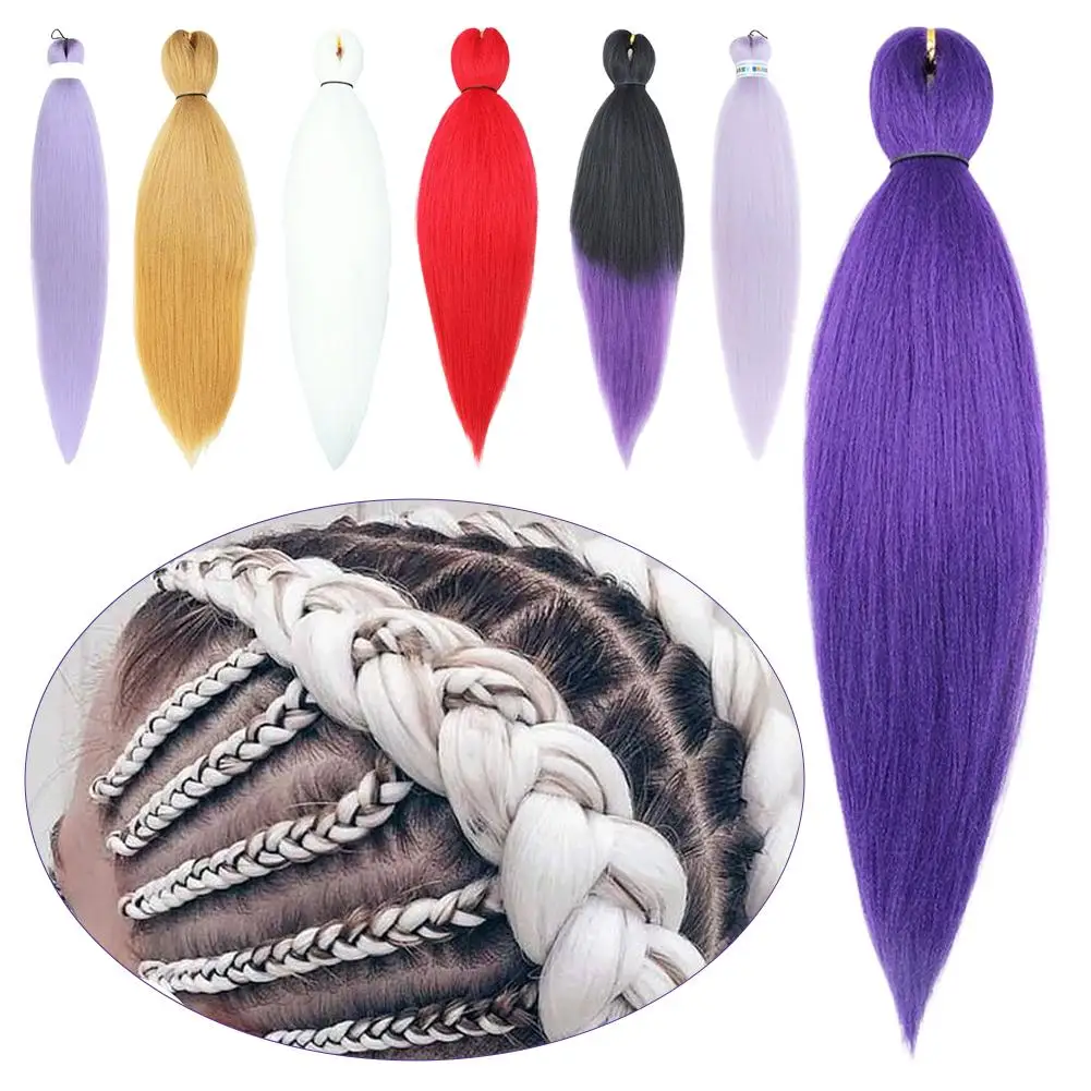7 Colors Braiding Hair Pre Stretched Kanekalon Braiding Hair Extension Colored Synthetic Fake Hair for Braiding