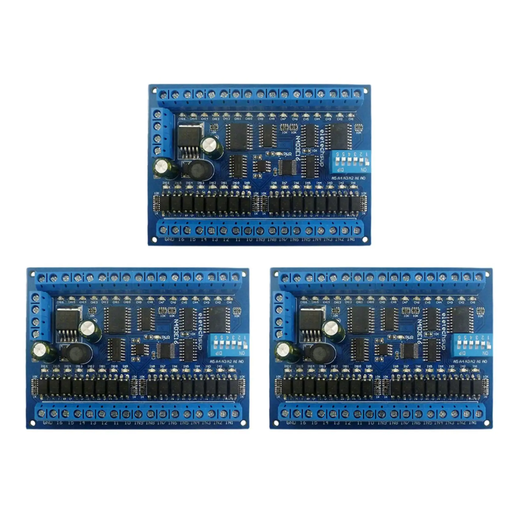 N35R-3X DC 12V 24V 16 Input 16 Output RS485 Remote Control Switch PLC IO Expansion Board Modbus RTU Module, Only Board