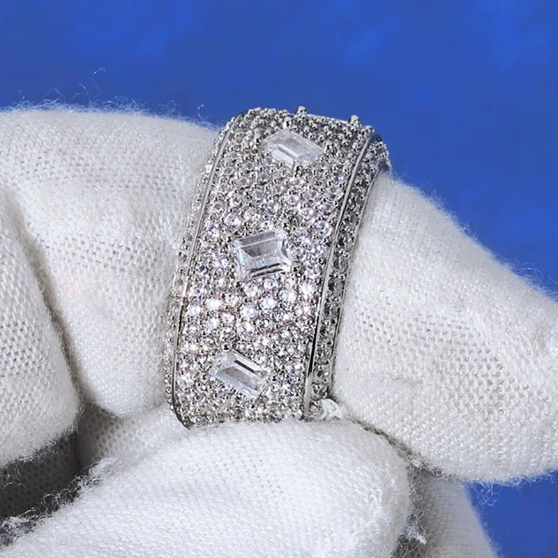 

Посеребренное кольцо в стиле хип-хоп в стиле Нью-Йорка с бриллиантом и бриллиантом со смешанной инкрустацией геометрической формы, блестящее кольцо с цирконием для мужчин и женщин, подарок
