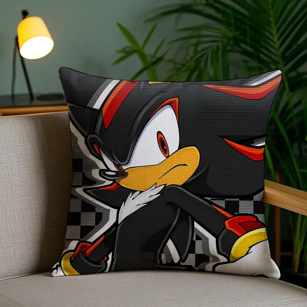 Cartoon S-SonicS Kissenbezug, Plüschstoff, weich, doppelseitig bedruckt, für Sofa, Schlafzimmer, Heimdekoration, feines Geschenk, Kissenhülle – Detail 19