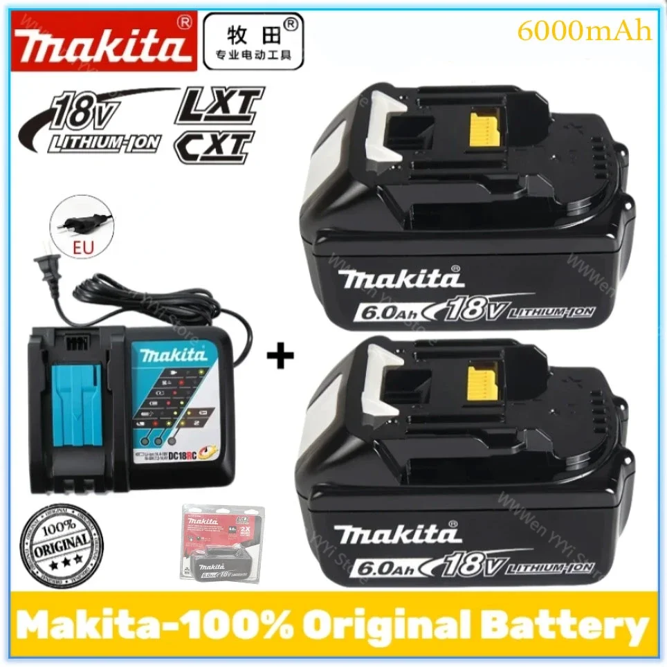 

Original Makita BL1860 18V 6.0Ah/6000mAh Rechargeable Battery With charger 18V Battery LXT BL1860B BL1860 BL1850 DHP482