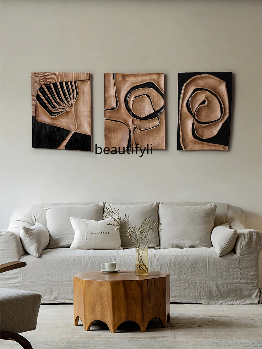 Abstract Wood Carving Decorative Painting Homestay Hotel Dining Room/Living Room Background Wall Stereo Hanging Painting