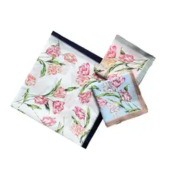 Lenço colorido leve com estampa floral, lenço lavável no peito, toalha bolso para adultos, festa casamento x4yc