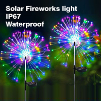 150LEDs Solar Fireworks Lights Outdoor Lighting Waterproof Solar Garden Lights 2 Lighting Modes With Remote Control Decorations