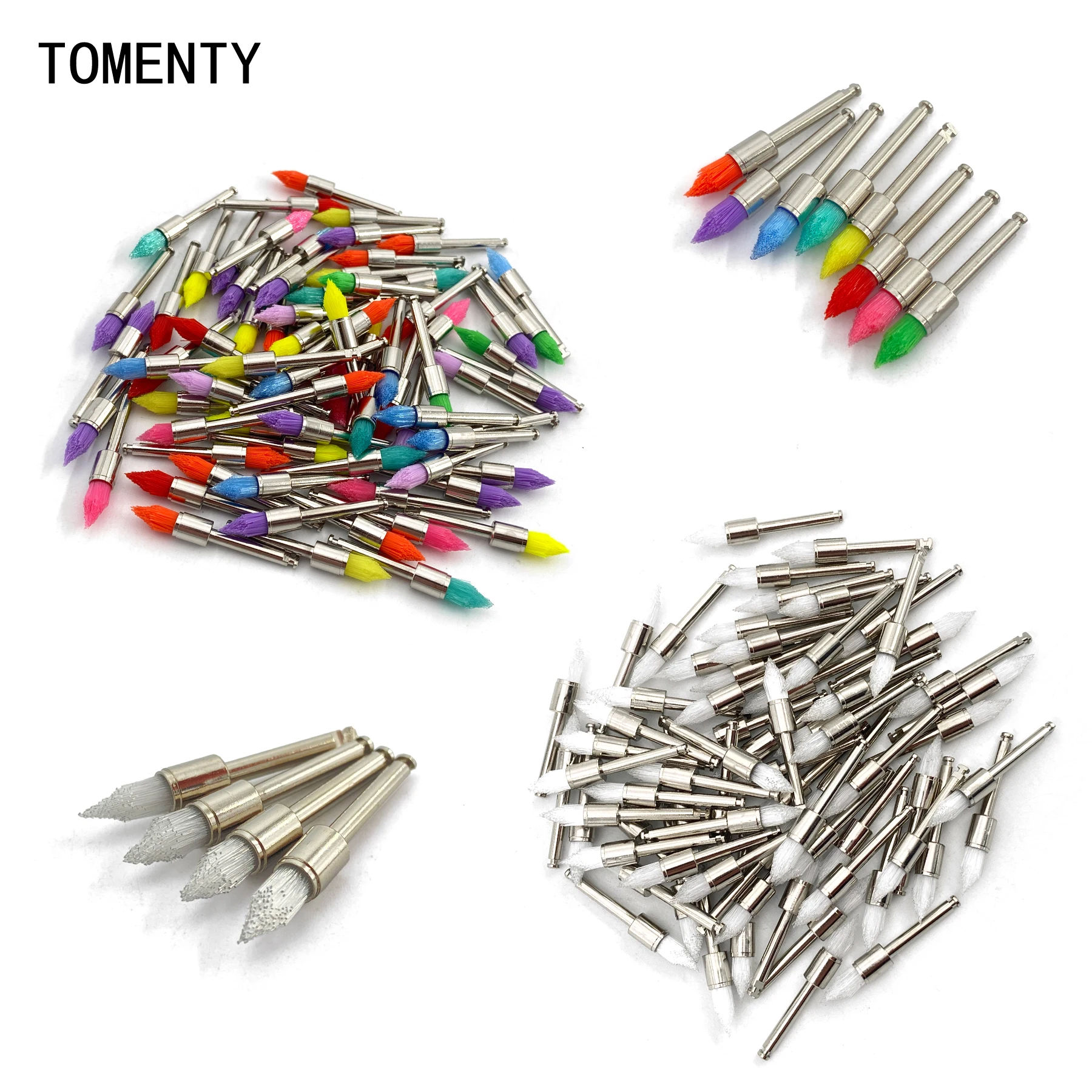 

50PCS/Bag Pointed Head Dentistry Polishing Brush Plat Used For Stain Removal And Dentist Tools Disposable Latch type Mixed Color