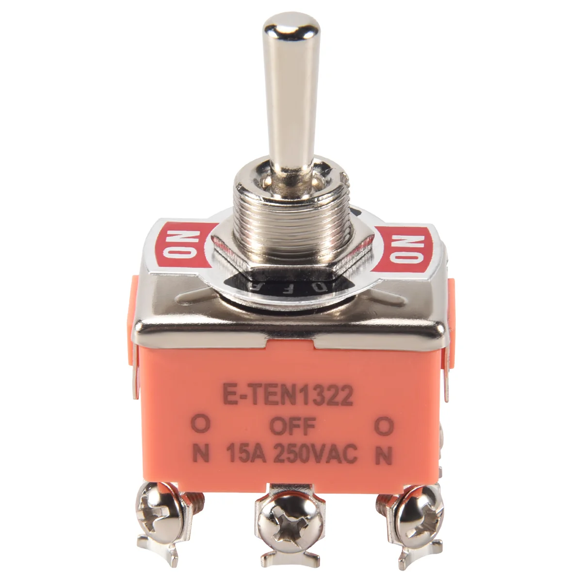 New AC 250V 15A Latching 3 Way On-Off-On Single Pole Double Throw Toggle Switch Orange