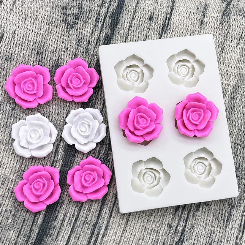 Mini Rose Camellia Daisy Flower Silicone Sugarcraft Mold Cookie Cupcake Chocolate Baking Mold Fondant Cake Decorating Tools