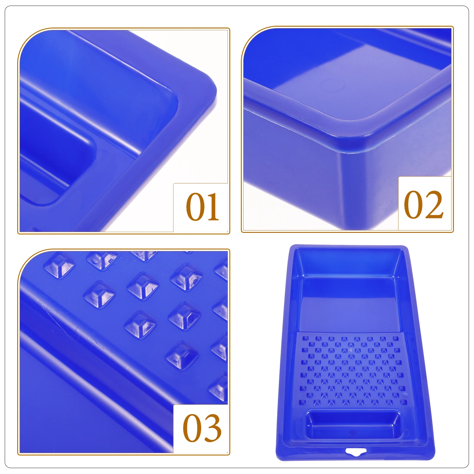 

Plastic Paint Trays 4 Inch Blue Universal Roller Pan Storage Tray for Craftsman Easy Cleaning Non Penetration Compatibility