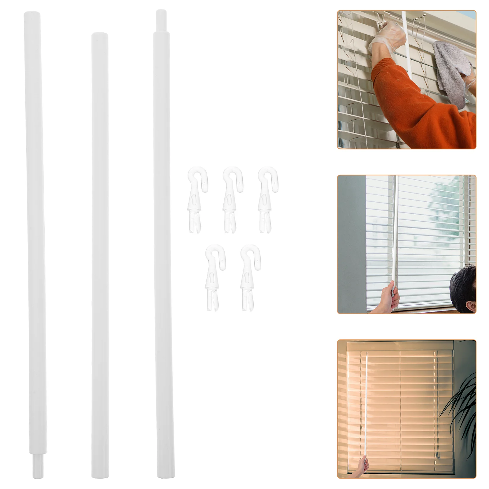 89CM Blinds PP Pull Rod Set of 6 Easy Control Modern Style Lightweight Window Shades Accessories Blind Stick with